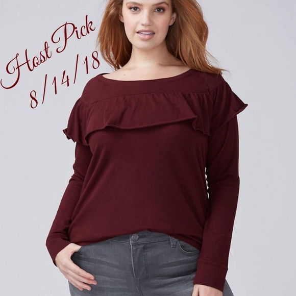 Lane Bryant Tops - 🌹HP🌹NWT Lane Bryant Ruffle-Yoke Tee